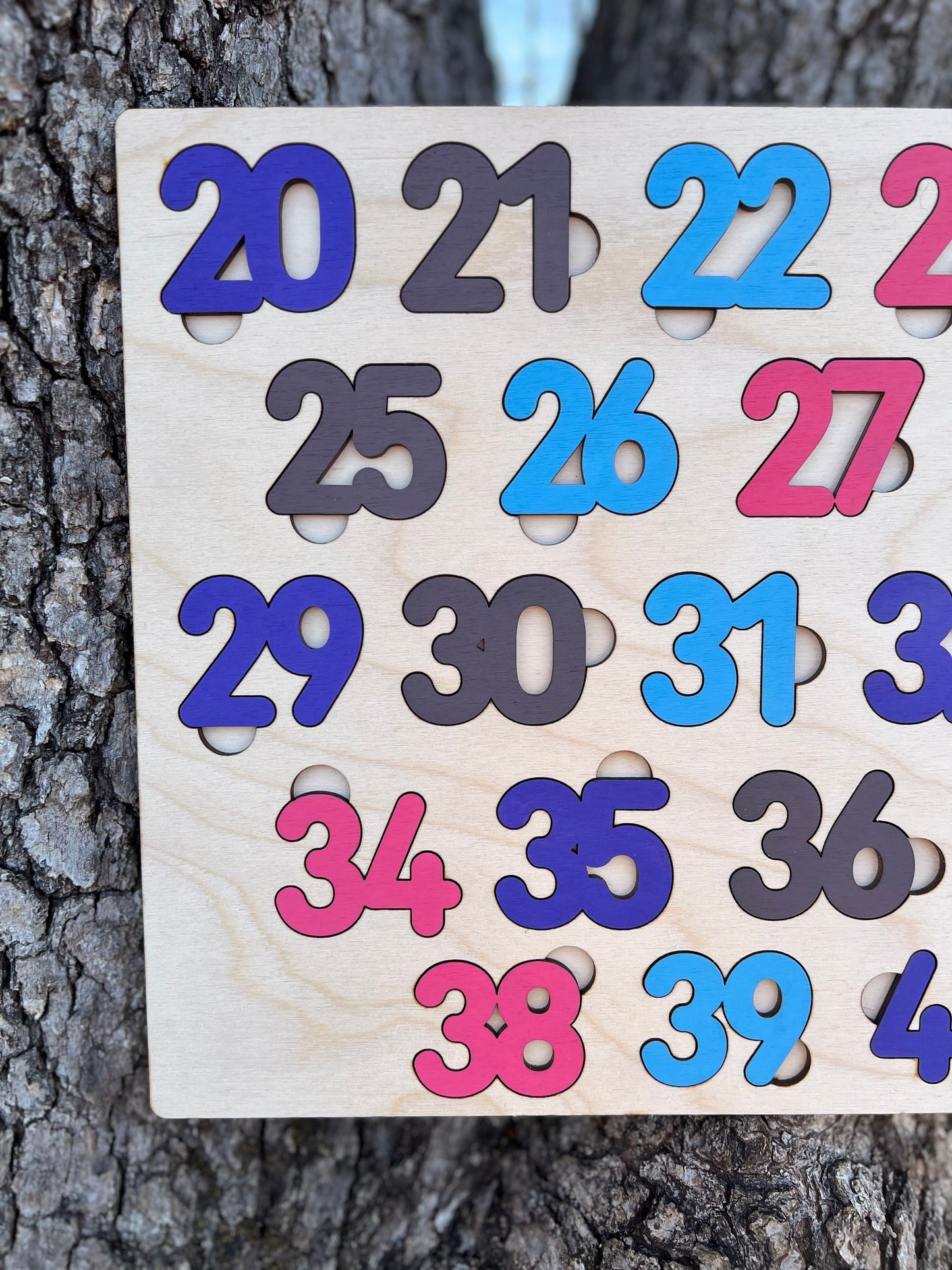 20-40 Wooden Number Puzzle Wooden Puzzle for Kids