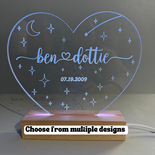 Personalized Night Light for Valentine's Day or Anniversary Gift