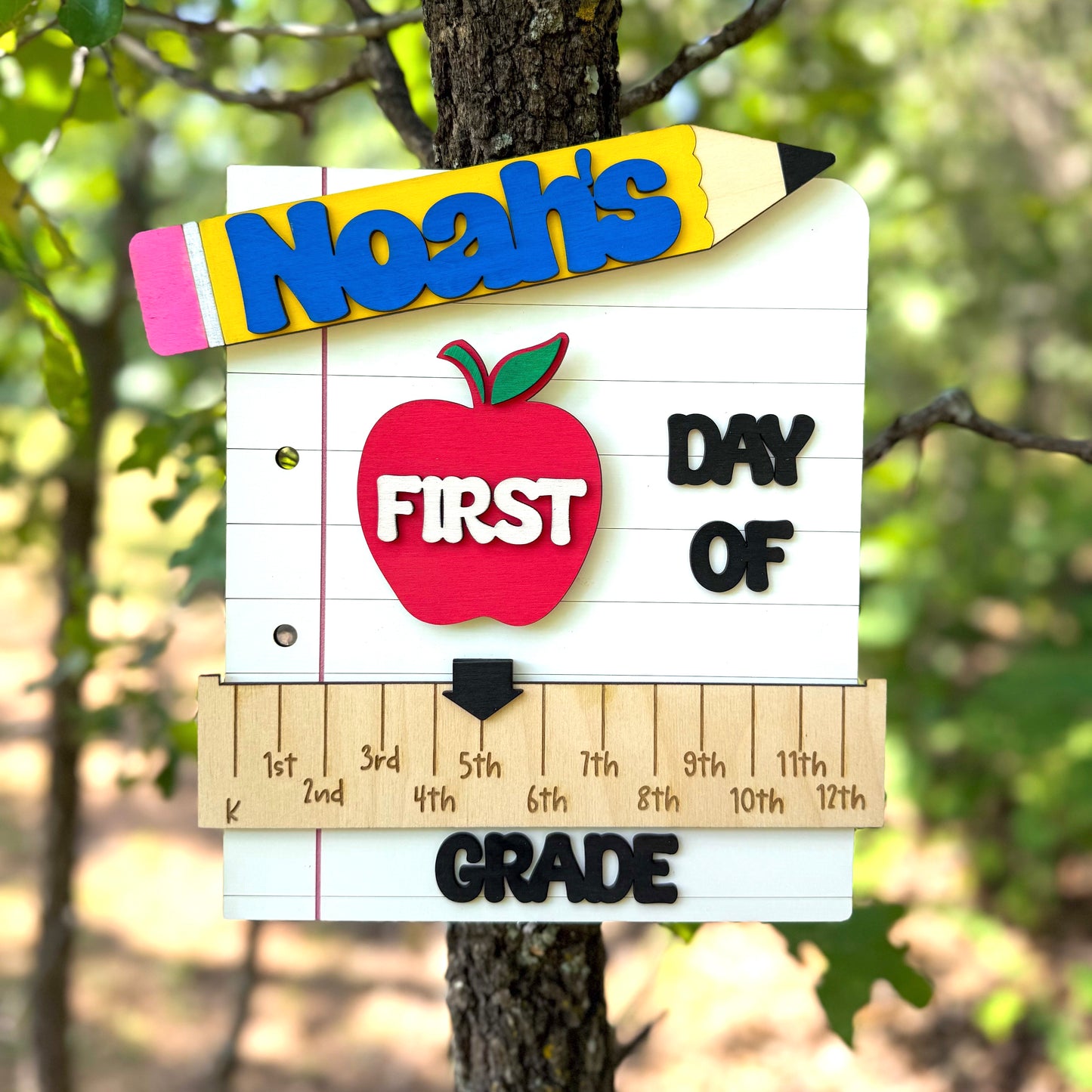 Personalized First and Last Day of School Sign with Interchangeable Names