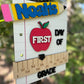 Personalized First and Last Day of School Sign with Interchangeable Names