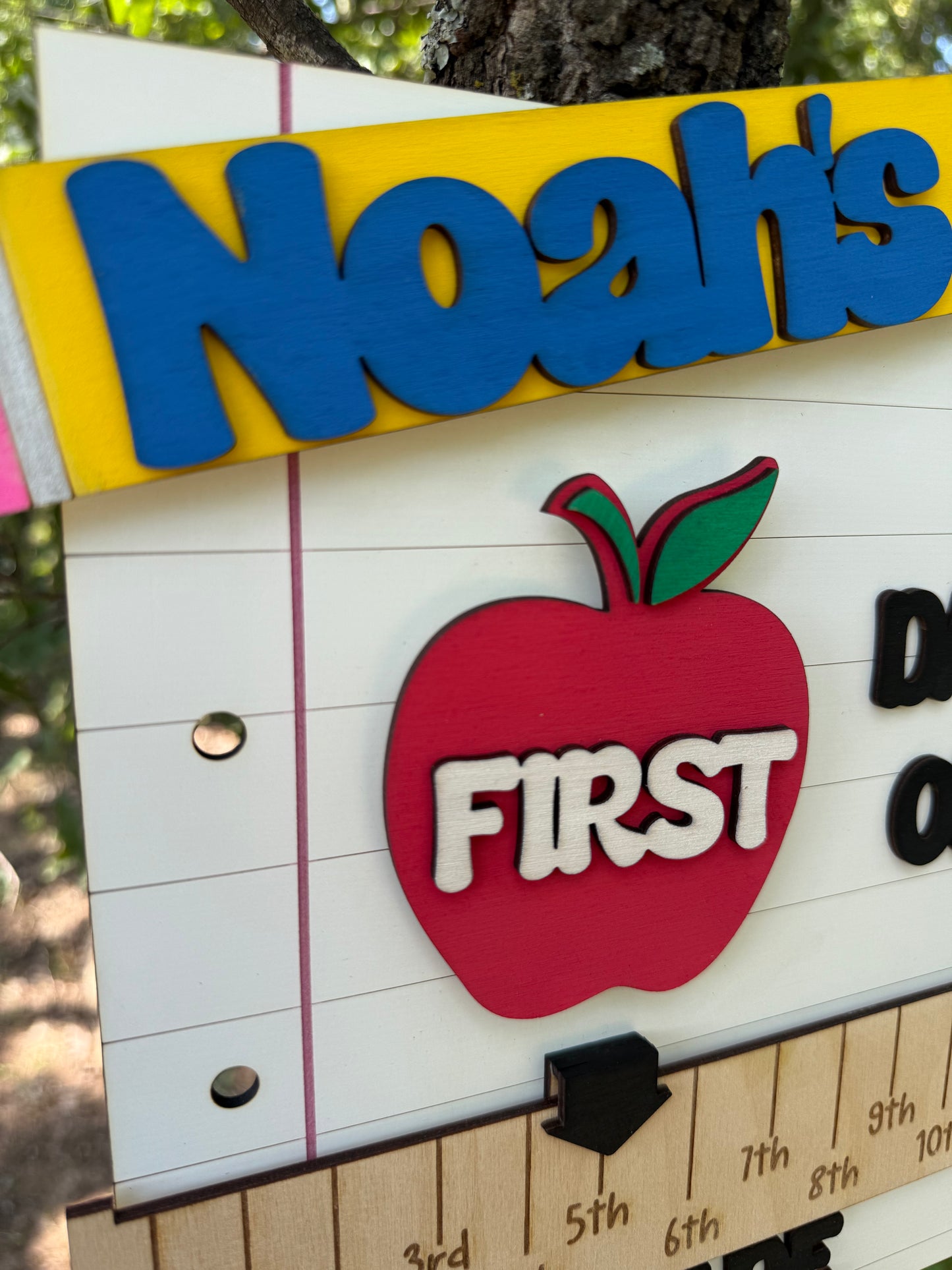 Personalized First and Last Day of School Sign with Interchangeable Names