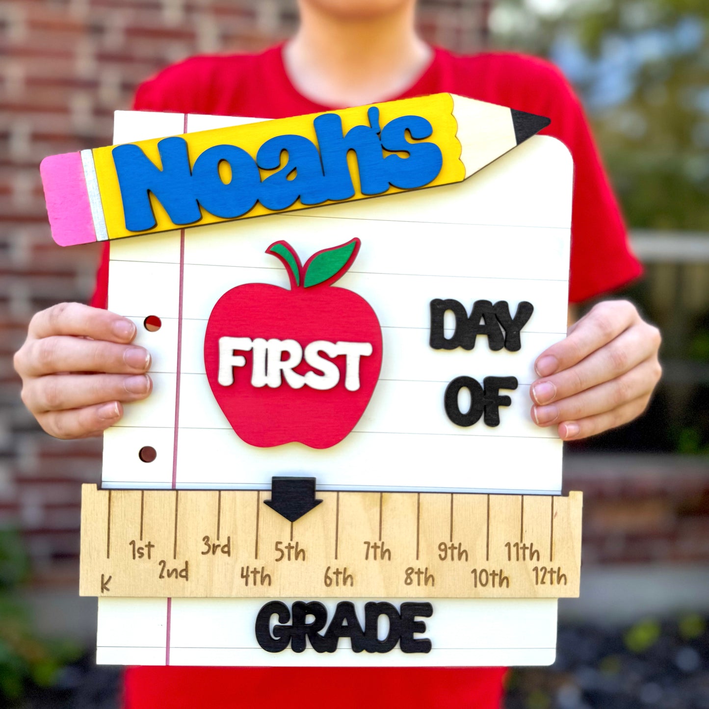 Personalized First and Last Day of School Sign with Interchangeable Names