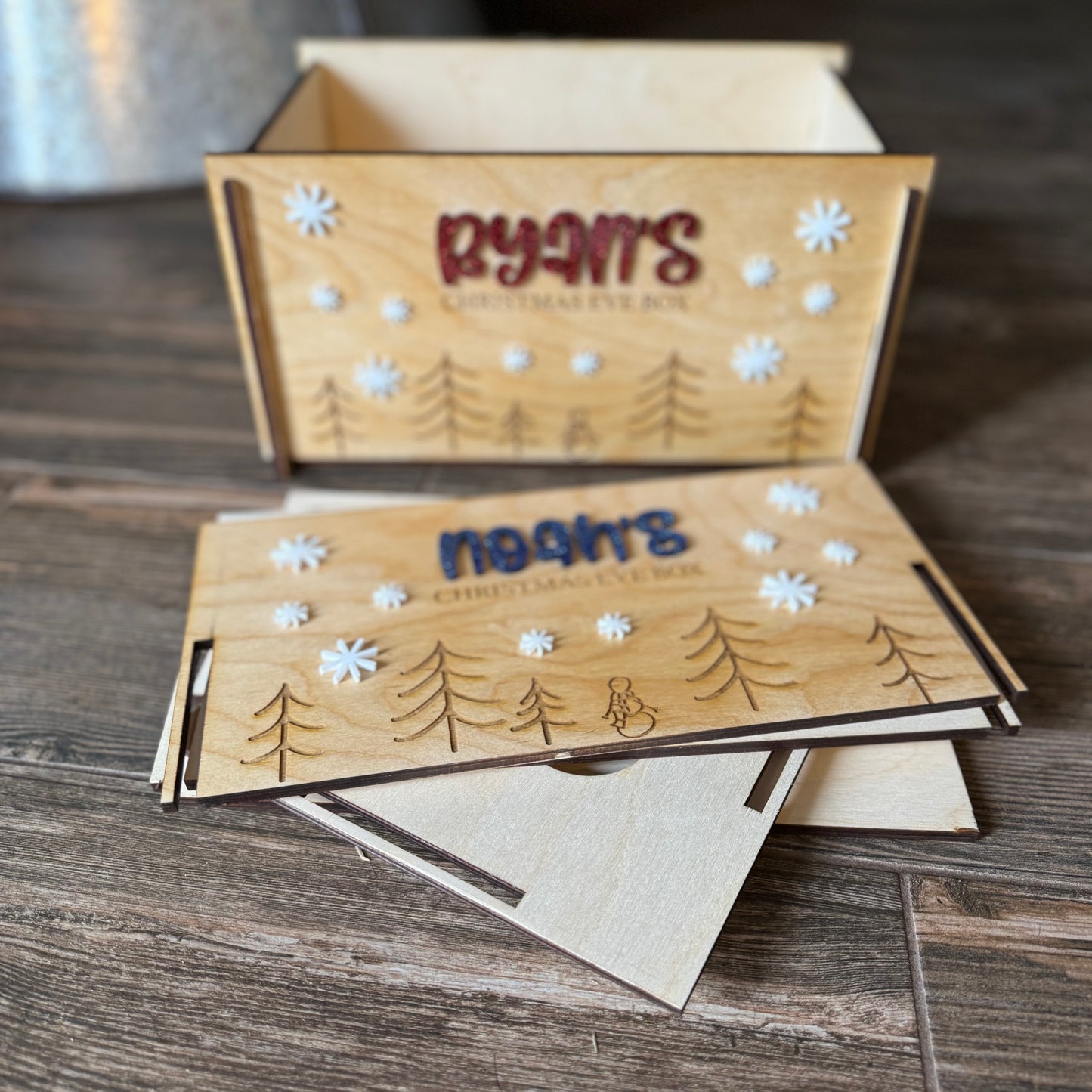 Personalized Christmas Eve Box or Easter Box FRONT PLATE ONLY for the Interchangeable Holiday Box