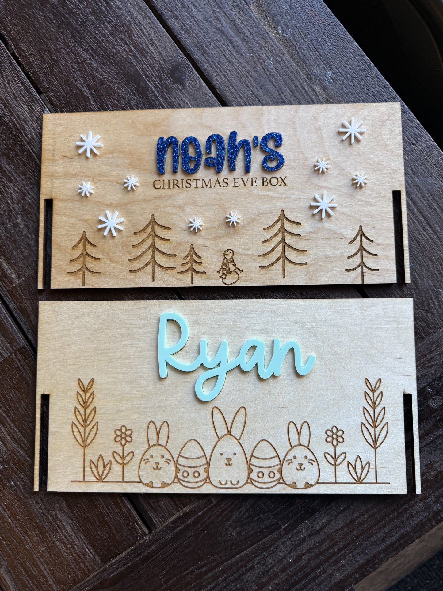 Personalized Christmas Eve Box or Easter Box FRONT PLATE ONLY for the Interchangeable Holiday Box