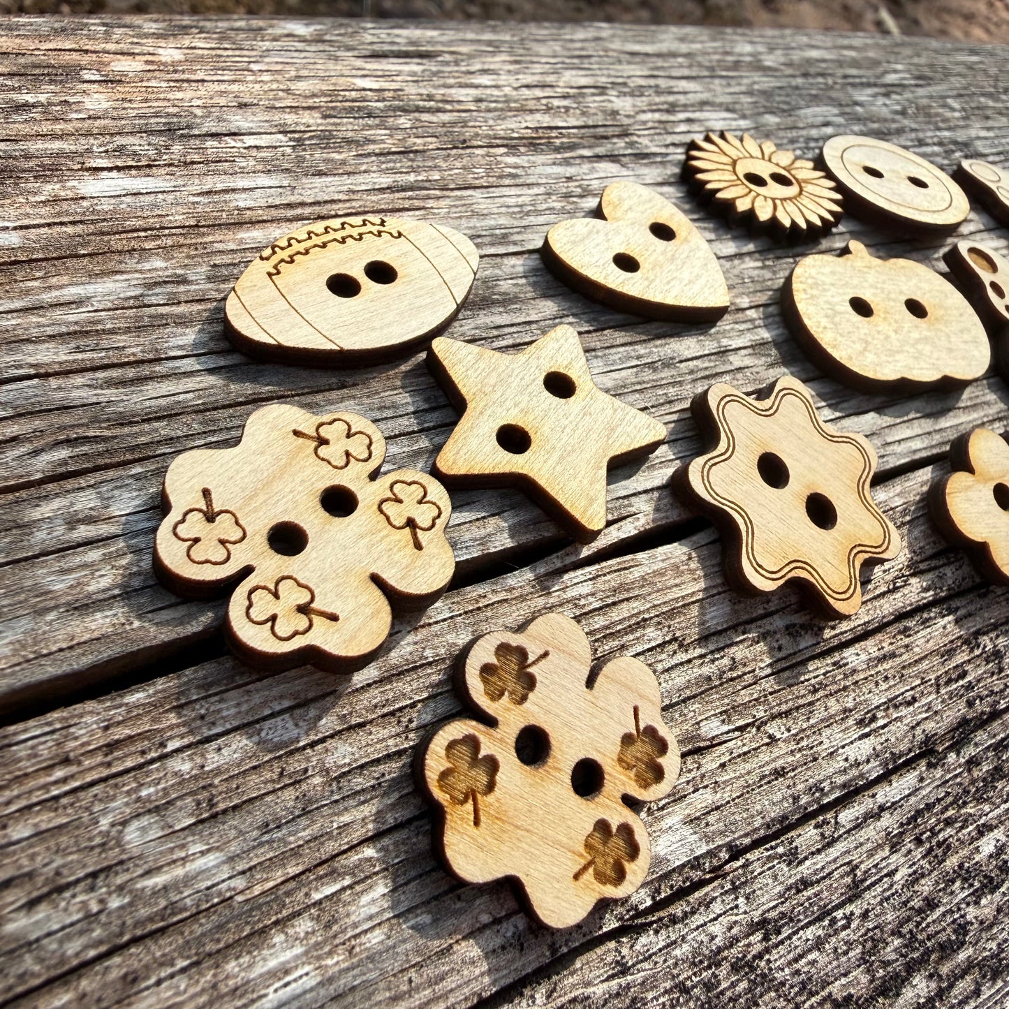 Assorted Wooden Buttons Set for Crochet, Knitting, Sewing & Crafts