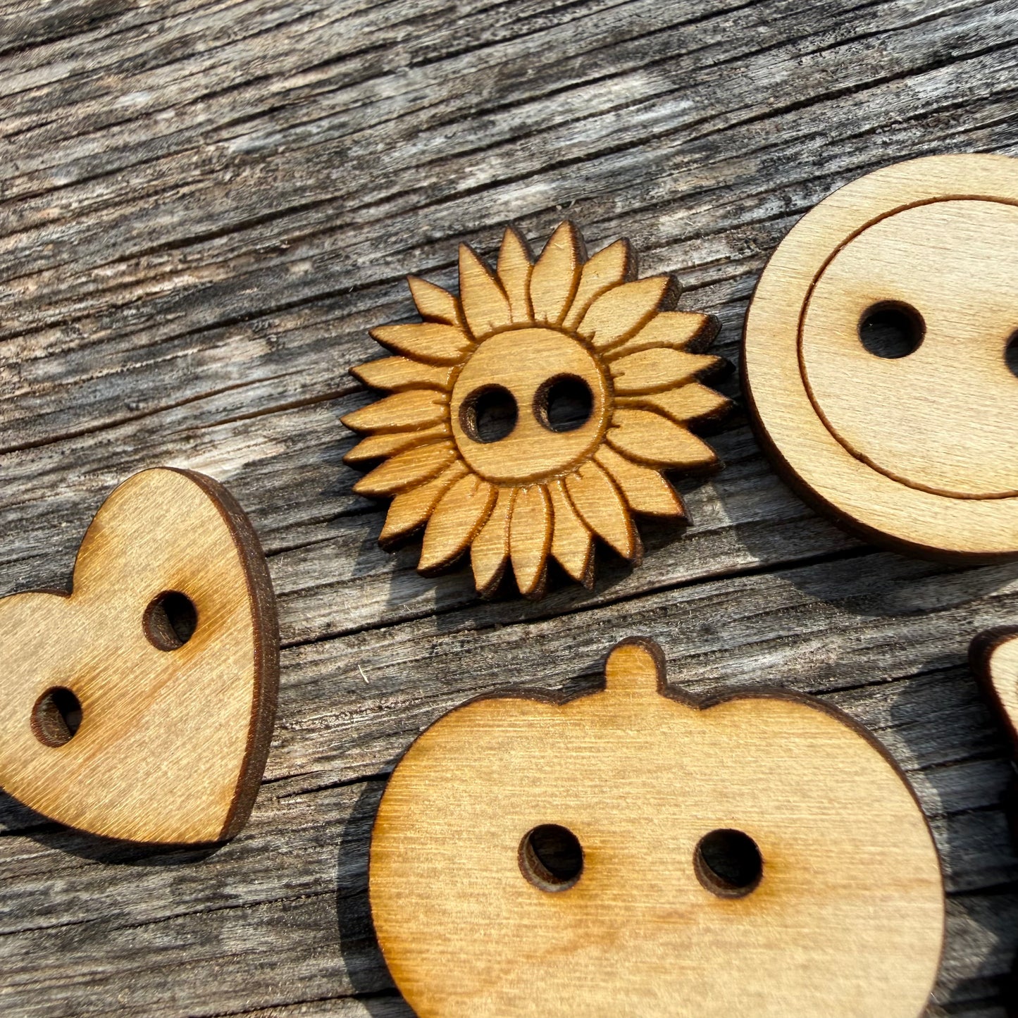 Assorted Wooden Buttons Set for Crochet, Knitting, Sewing & Crafts