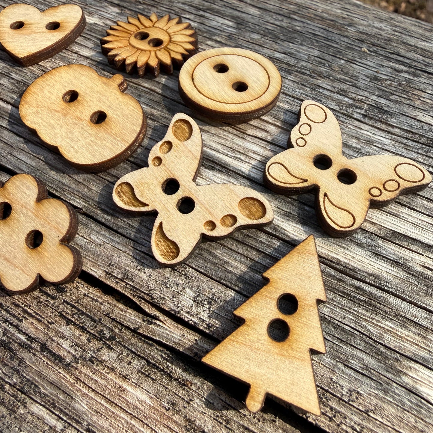 Assorted Wooden Buttons Set for Crochet, Knitting, Sewing & Crafts