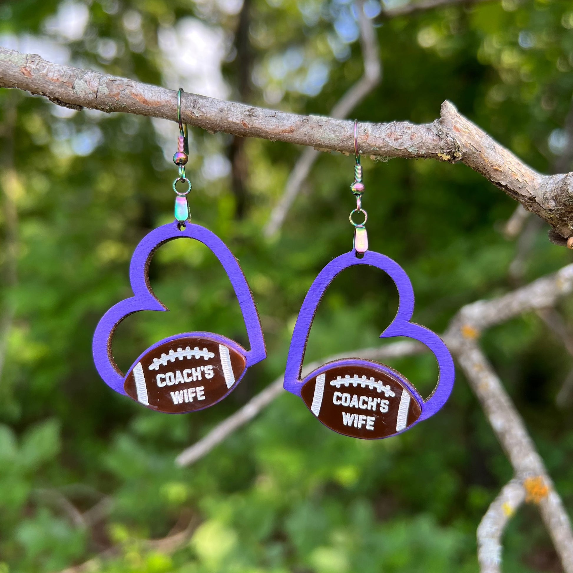 personalized football earrings