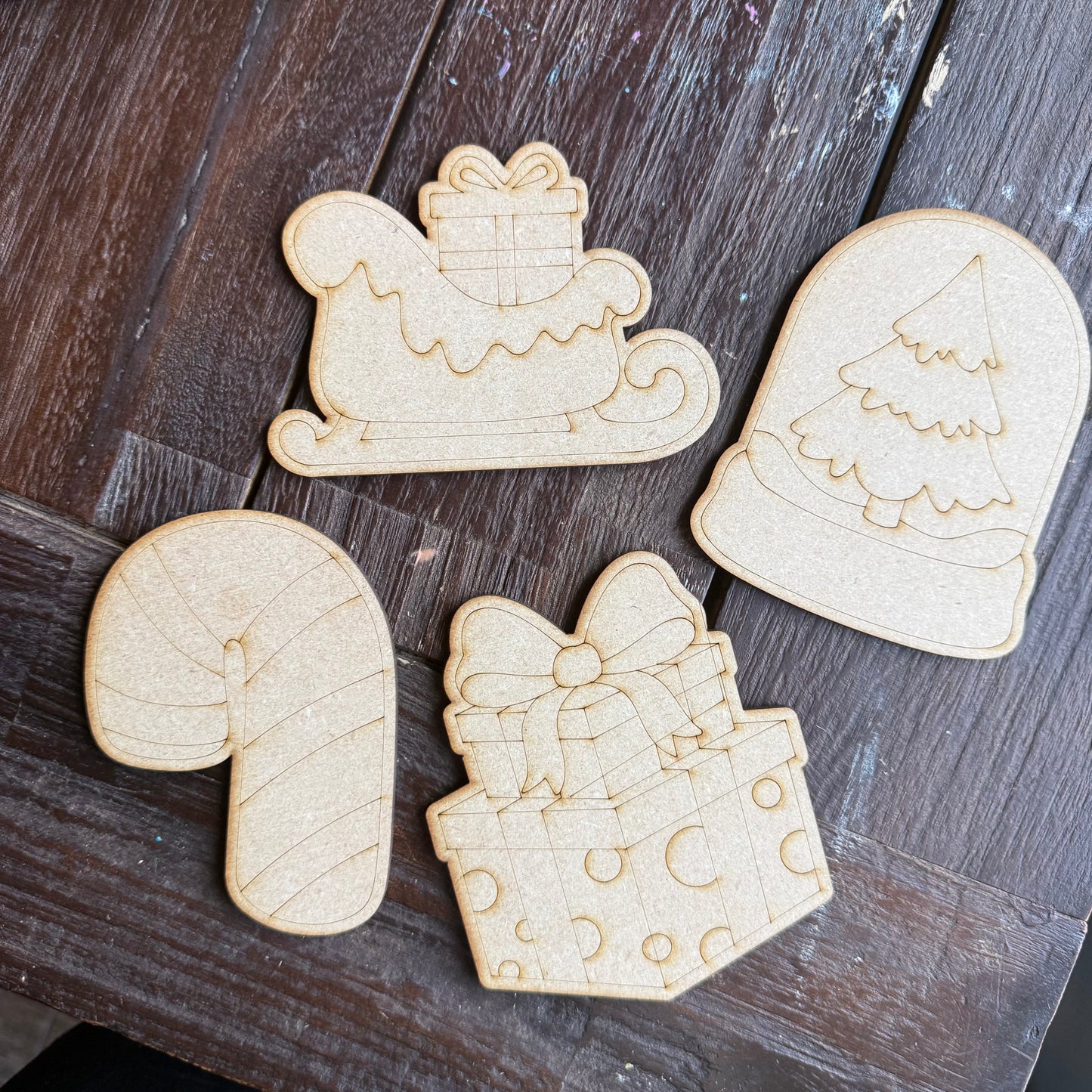 Gingerbread Paint Kit or Marker Kit – Kids Christmas Craft Box with Bonus Cutouts – Holiday DIY Activity Gift