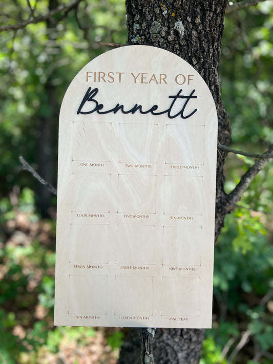 Personalized Baby's First Year Keepsake Photo Frame