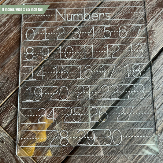 Dry Erase & Reusable Acrylic Number board