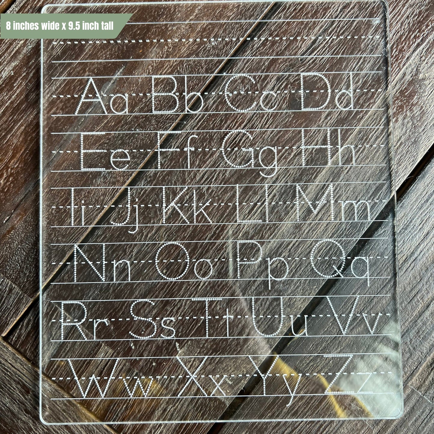 Dry Erase & Reusable Acrylic Alphabet board in Print and Cursvie