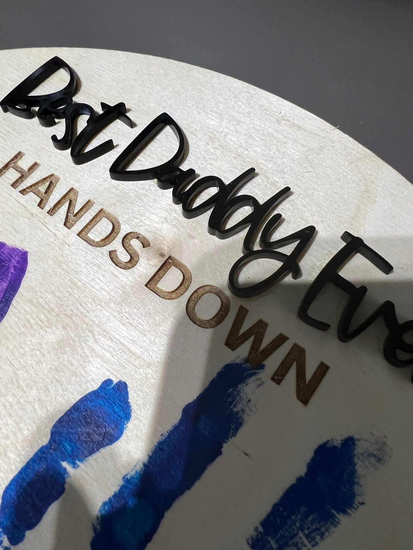 Best Dad Hands Down Handprint Sign Father's Day Gift