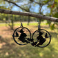 Witch on Broomstick Earrings for Halloween
