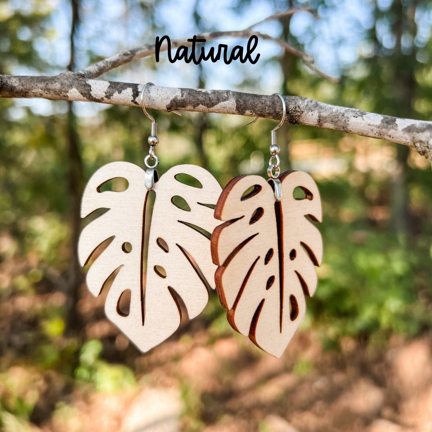 Monstera Leaf Dangling Earrings
