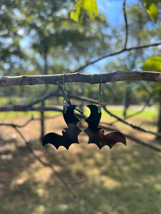Black Bat Halloween Earrings