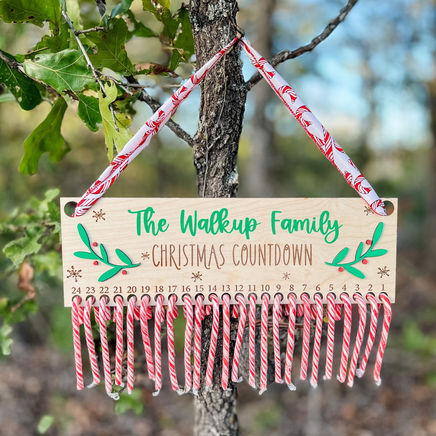 Candy Cane Advent Calendar for Christmas