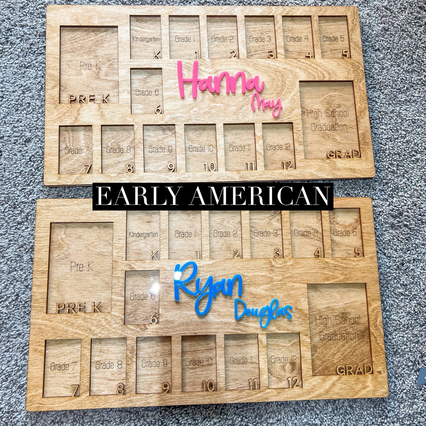 School Years Picture Frame K-12 with Middle Name