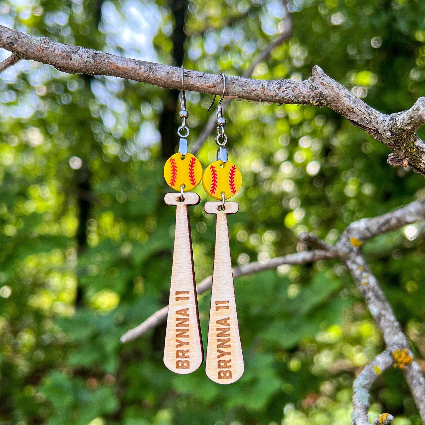 Personalized Baseball Earrings