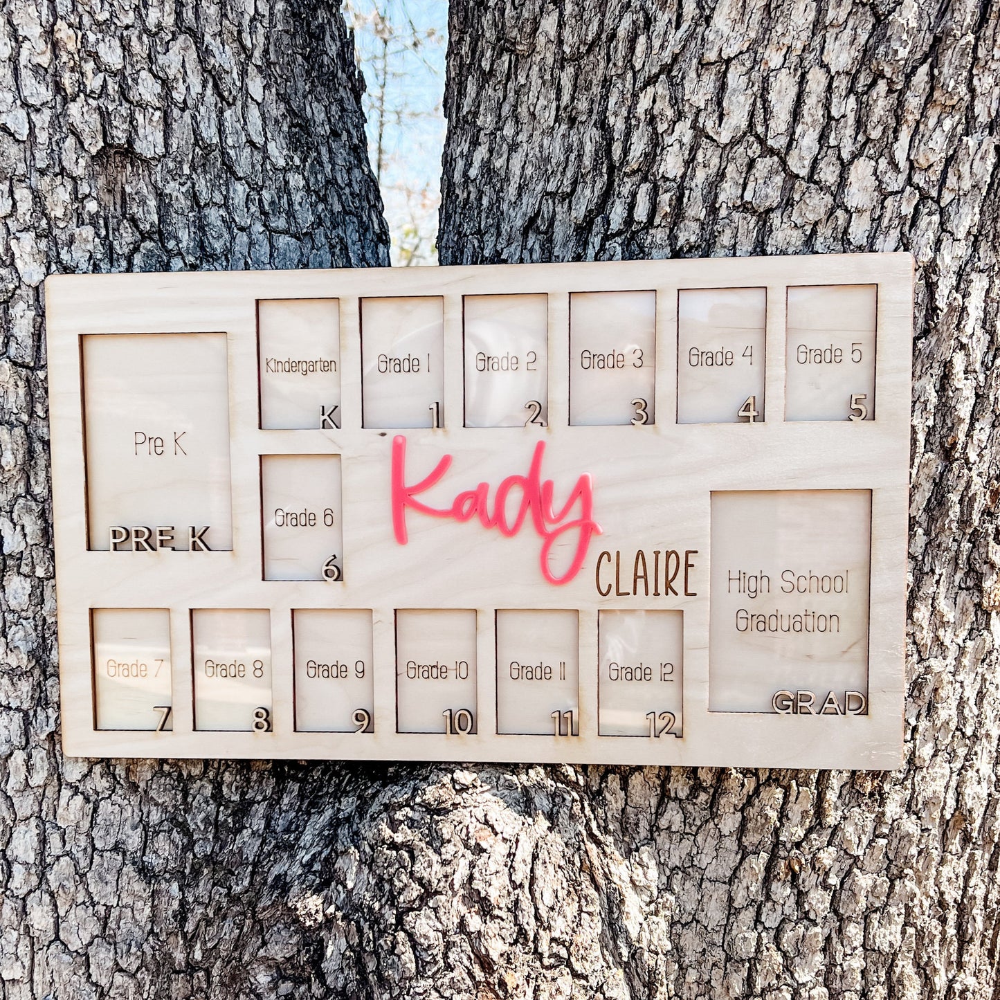School Years Picture Frame K-12 with Middle Name