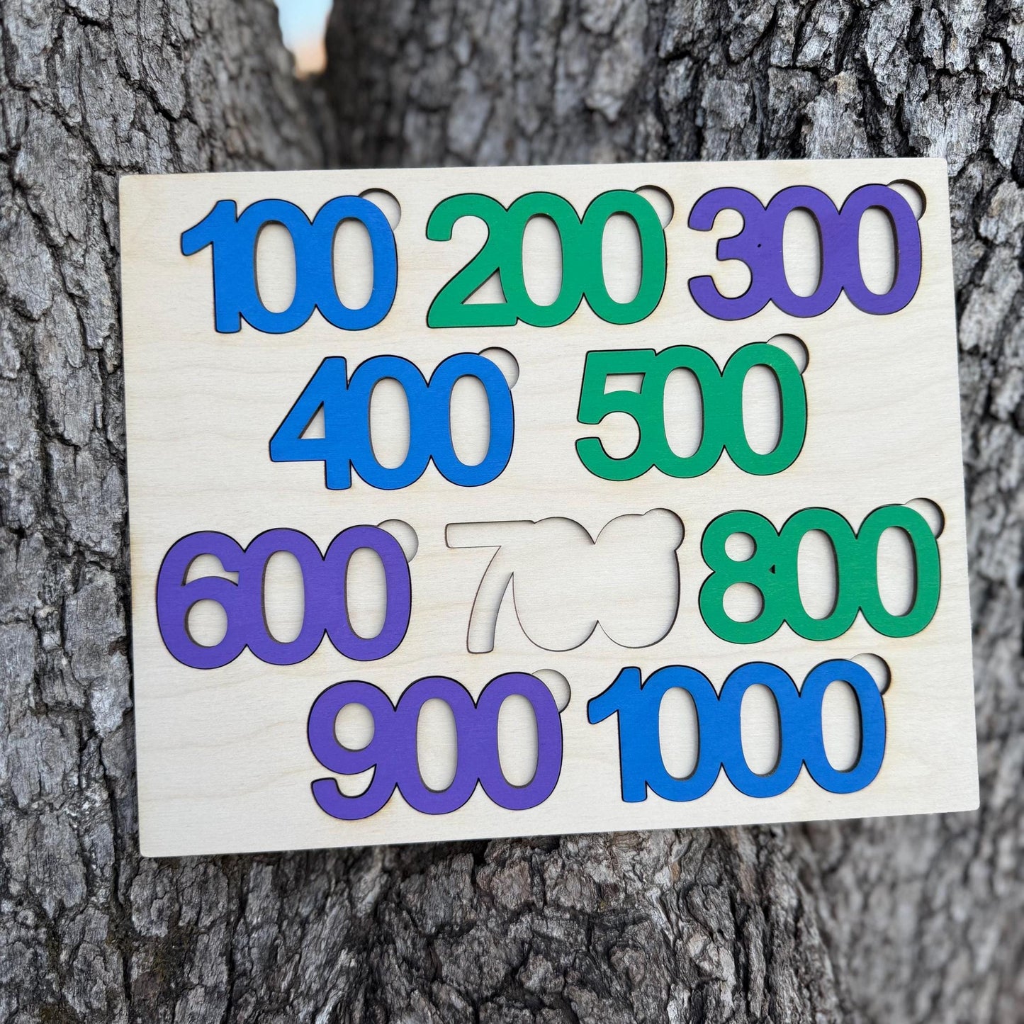 Counting by 100s to 1000 Wooden Number Puzzle for Kids