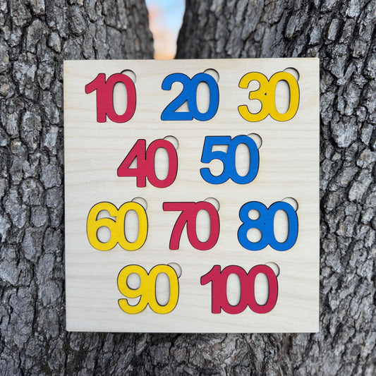 Counting by 10s to 100 Wooden Number Puzzle for Kids