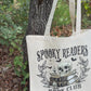 Spooky Readers Tote Bag with Skull